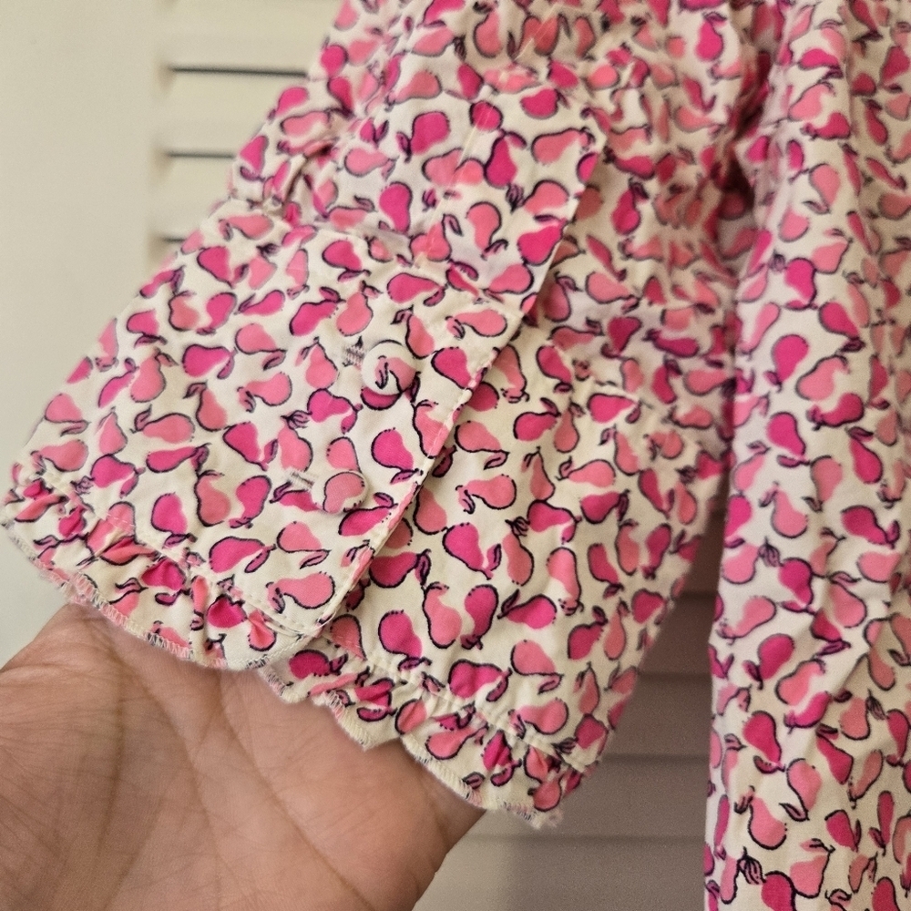 Lilly Pulitzer Pears Half Sleeve Top Pink Black & White Size 2 - Picture 6 of 10